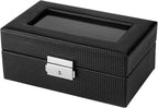 Carbon Fibre Watch Box – 3 Slot Watch Storage Case
