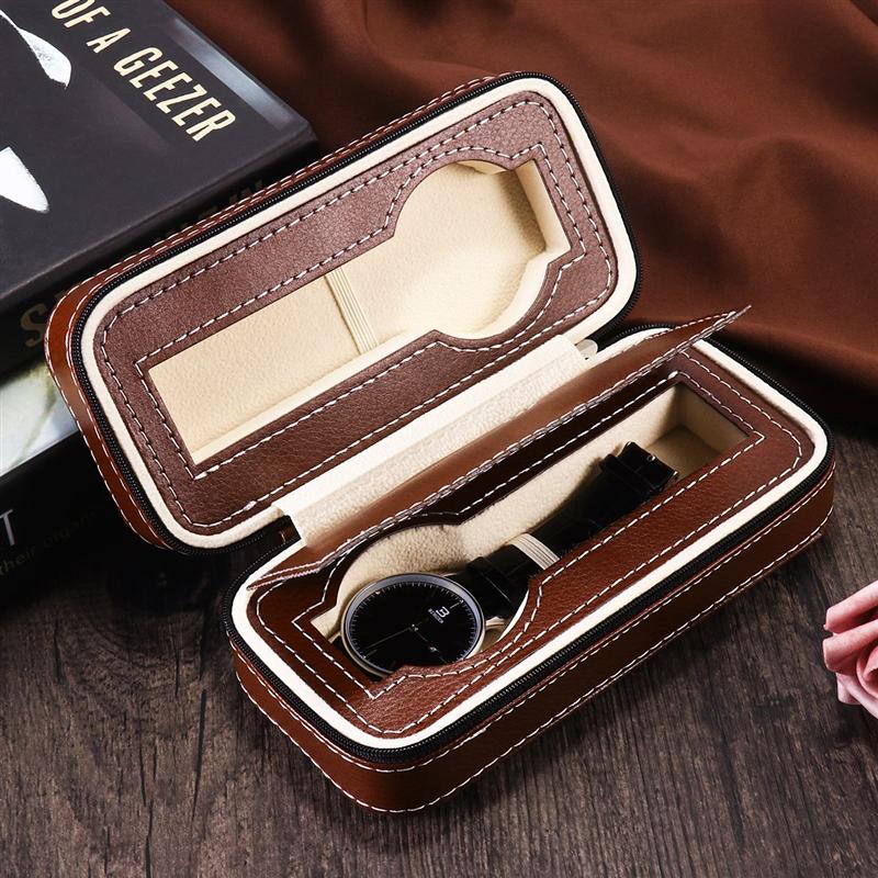 Travel Watch Case in Leather – Portable Watch Storage for 4 Watches