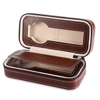 Travel Watch Case in Leather – Portable Watch Storage for 4 Watches