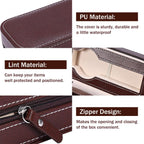 Travel Watch Case in Leather – Portable Watch Storage for 4 Watches