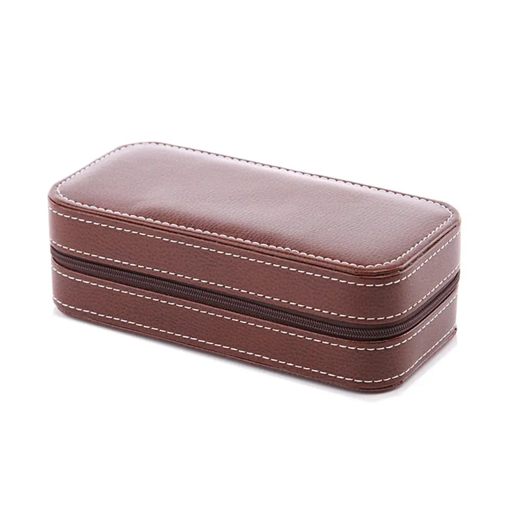 Travel Watch Case in Leather – Portable Watch Storage for 4 Watches