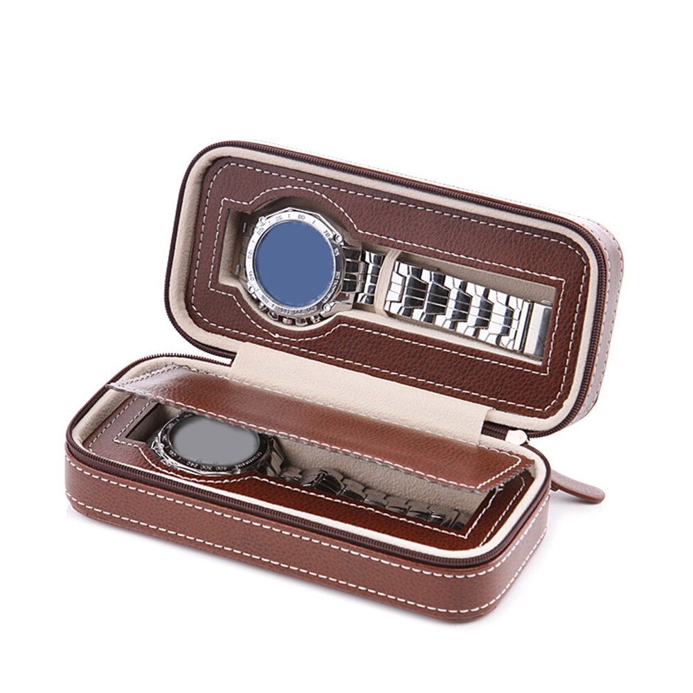 Travel Watch Case in Leather – Portable Watch Storage for 4 Watches