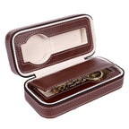 Travel Watch Case in Leather – Portable Watch Storage for 4 Watches